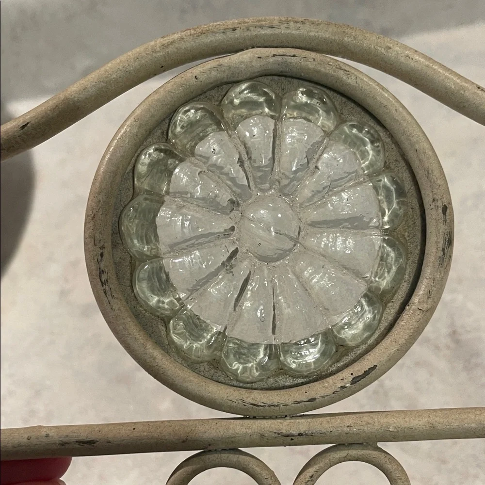 Wrought Iron Wall Sconce with Glass Accent